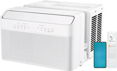 8,000 BTU U-Shaped Smart Inverter Air Conditioner Cools up to 350 Sq. Ft., Ultra Quiet with Open Window Flexibility, Compatible with Alexa, 35% Energy