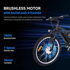 26 Inch Adult 3 Wheel Electric Tricycle with Basket, Fat Tires,7 Speeds,350W Powerful Motor, 36V 10Ah Removable Battery �� Dark Gray