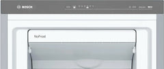 Bosch - Congelador Vertical NoFrost, Serie 4, alto 186 x ancho 60 cm, 242 L, Cajones BigBox para alimentos grandes, Sistema Multiairflow, Acero,