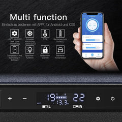 AAOBOSI 72L Kompressor Kühlbox, Dual Zone, Camping Kühlschrank mit APP, -20°C bis 20°C, USB-Handy-Ladung, LED-Beleuchtung, 12/24V und 100-240V,