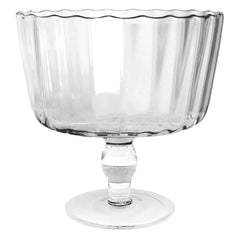 Large Glass Trifle Bowl with Scalloped Design, 168 Oz. Dessert Serving Bowl