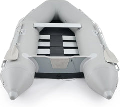7.5ft Inflatable Dinghy Boat, 2 Person 660lb Transom Sport Tender Boat with Pump Aluminum Oars Floor, Heavy Duty Inflatable Raft Kayak for Adults