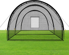 Baseball Batting Cage Net Batting Cages for Backyard Portable Baseball and Softball Batting Cages with Pitching Machine Hole and Detachable Door for Backyard Outdoor Hitting Practice