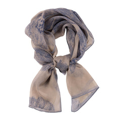 BOFAN 100% Mulberry Silk Botanical Print Long Scarf for Women, 53 × 175 cm