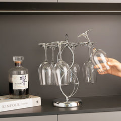 Freestanding Metal Wine Glass Holder Rack for Stemware Storage and Countertop Display
