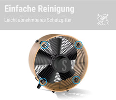 Stadler Form Ventilator Otto, aus Bambus, mit 3 Geschwindigkeiten, ideal im Sommer und fürs Schlafzimmer, Wohnzimmer und Büro geeignet, einfache