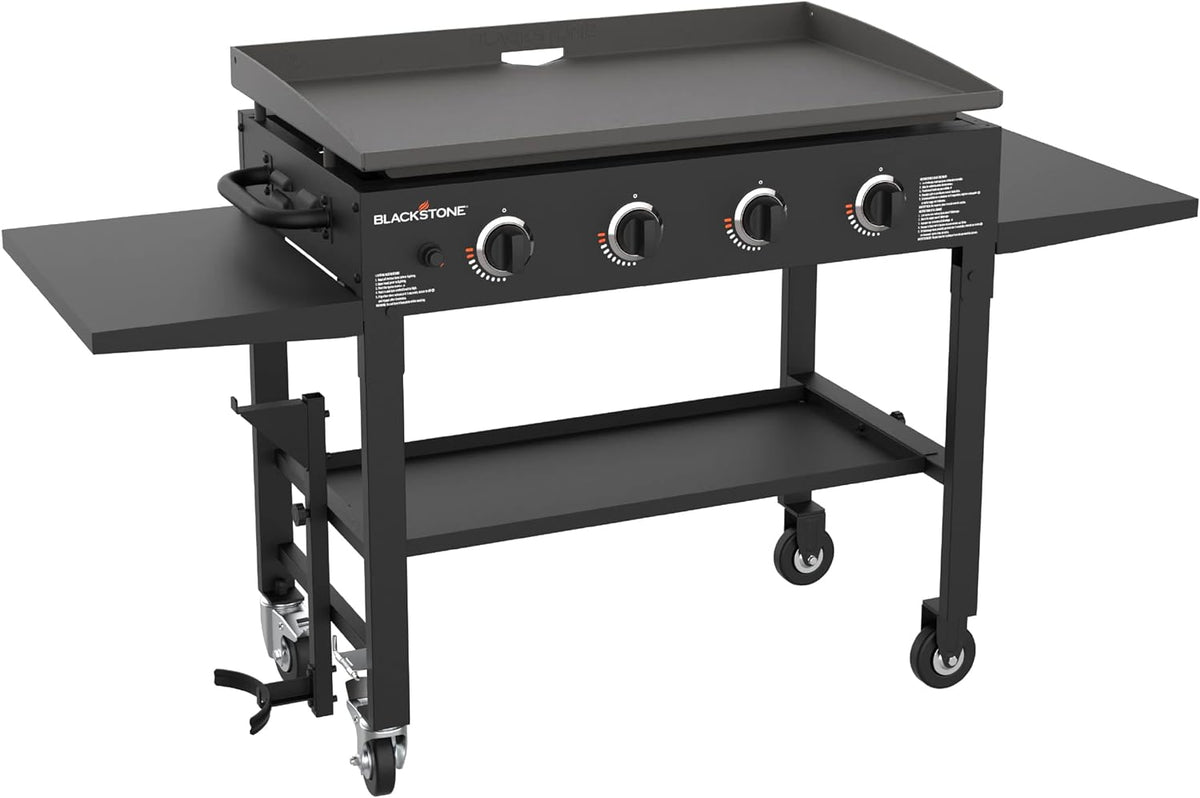 36-Inch 4-Burner Propane Gas Griddle with Flat Top and Side Stands