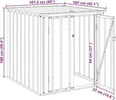vidaXL Gartenlagerbox Schwarz 101,5 x 107 x 100 cm Stahl, Stylischer, rechteckiger Tisch für jeden Essbereich, pflegeleicht, Elegantes Design, vielseitig einsetzbar - EIN echtes Zuhause!
