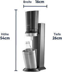 SodaStream Crystal 3.0 Wassersprudler mit 2x Quick-Connect CO2-Zylinder und 2x Glaskaraffen