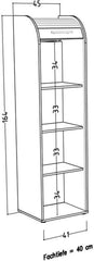 möbelando Rolloschrank Jalousienschrank Büroschrank Schrank Aktenschrank Organizer I Beton/Weiß