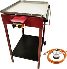 Ferjus. Plancha Gas y Paellero Gas para Cocinar en Exterior. Planllero de Acero. 57x80x90cm.