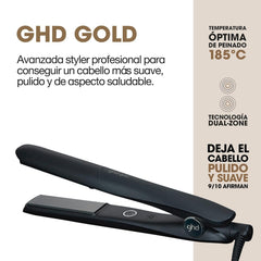ghd Gold - Plancha de Pelo Profesional Para un Cabello Liso y Brillante - Para Todo Tipo de Cabello - Color Negro, (Enchufe Europeo)