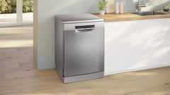 Bosch - Lavavajillas Libre Instalación, 60 cm, Serie 4, Home Connect, Motor EcoSilence, Acero, SMS4EMI06E