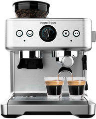 Cecotec Cafetera Express Barista Power Espresso 20 Barista. 2250W, 20 Bares, Manometro y 2 Thermoblocks, Depósito de Café en Grano, Molinillo con 20