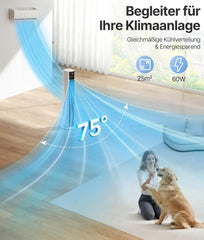 Turmventilator Luftkühler mit Wasserkühlung - Mobile Klimaanlage ohne Abluftschlauch, Ventilator mit Kühlung Leise, 3 Modi-12H Timer-Aroma-