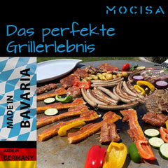 Universal BBQ Grillplatte 100 cm | Feuerplatte | Fassgrill | Kugelgrill | 100 cm Stahl blank Stärke 6mm | Made in Bavaria | Plancha | Feuerring |