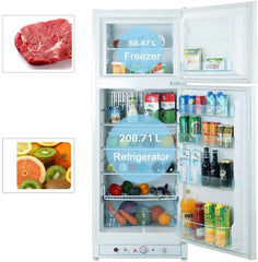 SMETA Nevera Gas con Congelador, 265L (203L+62L), 220V, Refrigerador Congelador Combinado, Refrigerador Camping Gas para Autocaravana, Garaje,