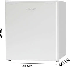 Cecotec Nevera Pequeña Frigorífico Mini Minibar 46L GrandCooler 20000 SilentCompress White E. Altura 48,7cm, 48 cm de Ancho, Bajo Consumo, Puerta