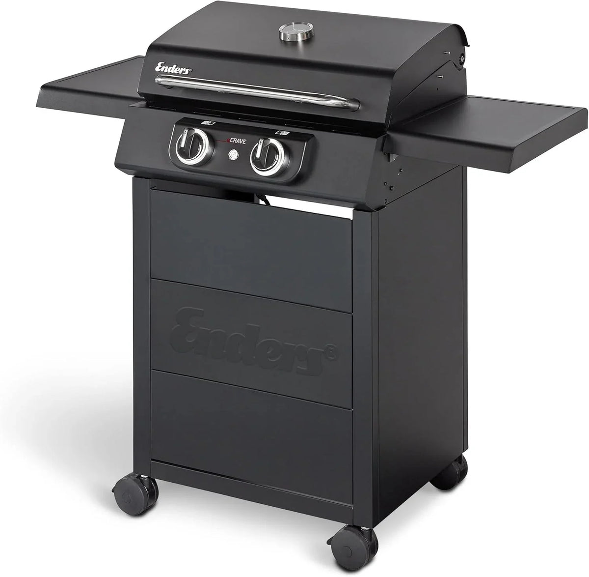 Enders Elektrogrill eCRAVE 2, mit Gussrost, Grillwagen mit viel Stauraum, SIMPLE CLEAN Reinigungssystem, 2 leistungsstarke Heizelemente, formstabile