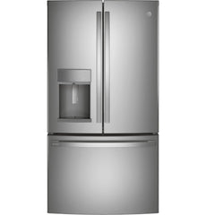 2025 Refrigerador French Door GE Profile Series ENERGY STAR de 27.7 pies cúbicos, resistente a huellas dactilares, con llenado automático manos libres