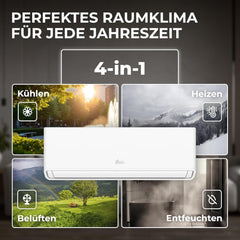 Kältebringer A+++ R290 Split Klimaanlage 12000 BTU (3,7 kW) - mit Heizfunktion, WiFi & App, bis 60m², sehr leise, 5m Kupferleitung, Kältemittel R290,