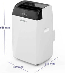 Daitsu - Aire Acondicionado Portátil Frío,Calor, Deshumidificador y Ventilador | 4 en 1 | Alisios Premium APD12FCX | Compacto y Silencioso | Mando a