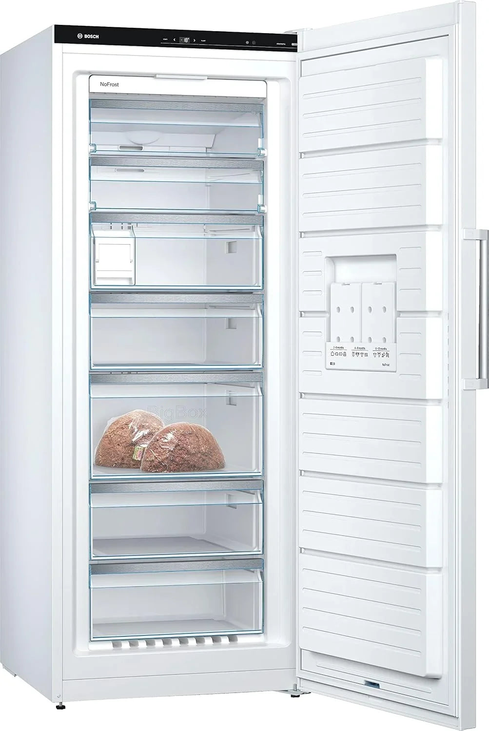 Bosch GSN54AWCV Serie 6 - Congelador XXL (176 x 70 cm, extra ancho, 327 L, NoFrost nunca más descongelar, iluminación LED uniforme, espacio para