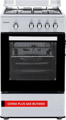 Corberó – Kitchen Plus | 50 cm | CCSF45020BW | 4 Burner Butane Gas | Oven 43L | Metal Lid | Double Glass Door | Tray and Grill Chrome | Automatic