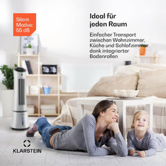 Klarstein 4-in-1: Smart Luftkühler, Ventilator, Luftbefeuchter & Ionisation I 6 L Wassertank, Oszillation, 30 W, 210 m³/h, Timer I Klimagerät ohne